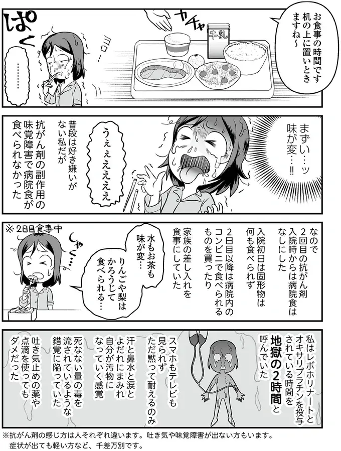 吐き気止めを飲んでも気持ち悪い...抗がん剤治療はひたすら耐えるのみで／痔だと思ったら大腸がんステージ4でした（8）