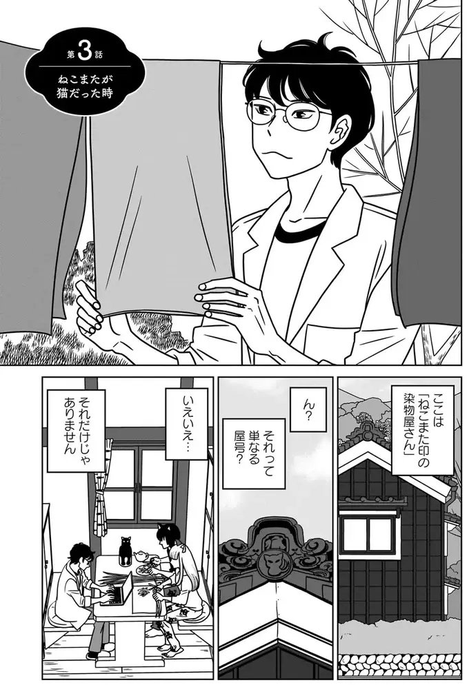 人間の言葉がわかっていた猫。でも「にゃあ」と話しかけられたら...／ねこまた印の染物屋さん（2）