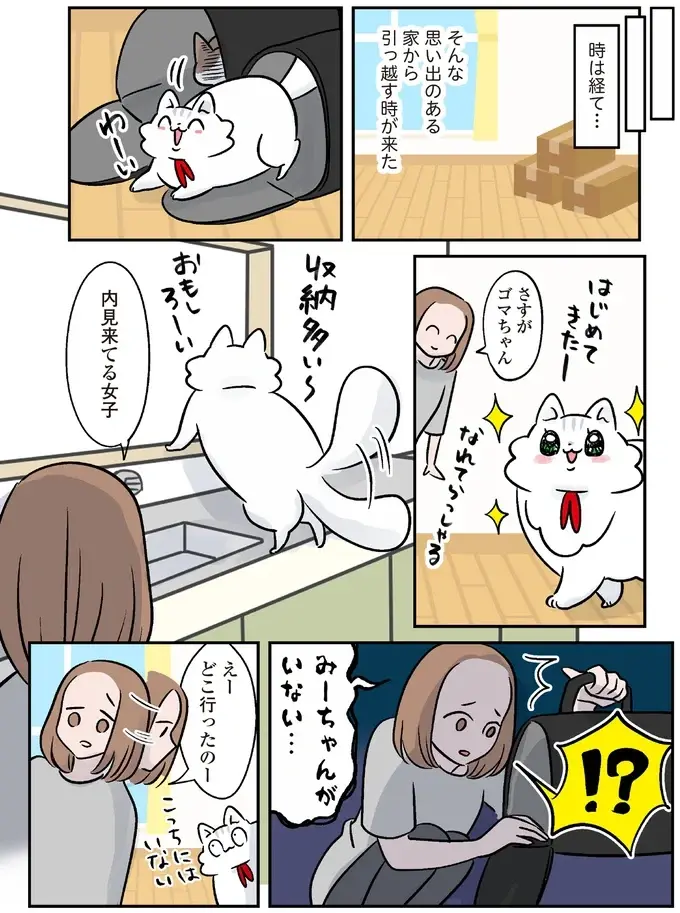 保護されたころは小さくか弱かった猫。強く育ったら引っ越しすることになって...／マジレス幼児とモンペ猫（5）