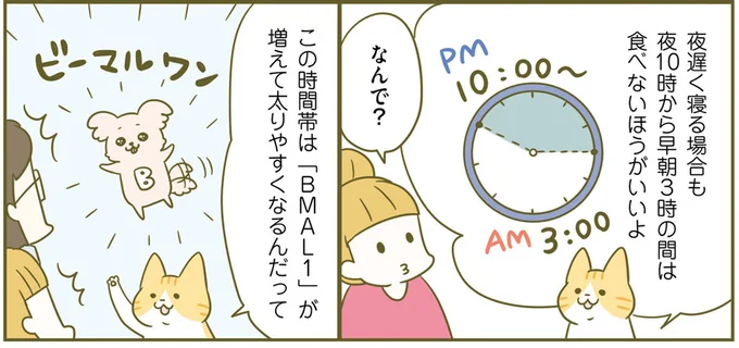 太りやすい「夜10時から朝3時」。では食べても太りにくい時間は？／ネコちゃんのゆるゆるダイエット塾（3）
