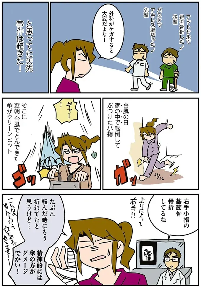 外科医がケガすると大変...！ ママ外科医が右小指を骨折した結果は／腐女医の医者道！2（2）