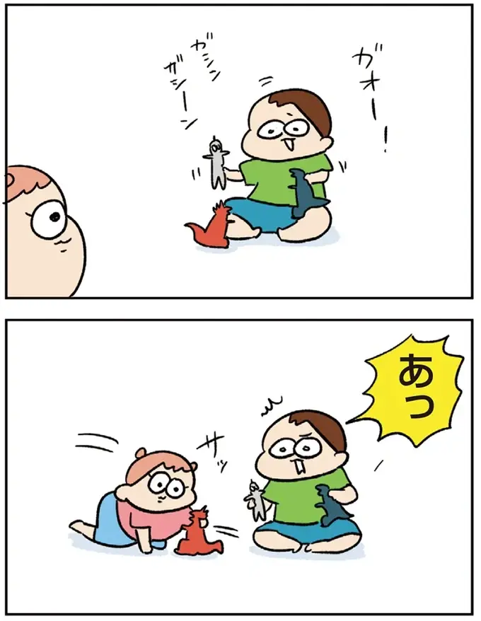 「おもちゃとっちゃダメ！」兄が妹を叱ったら反応が...えええ!?／ゆゆ家の４きょうだい（2）