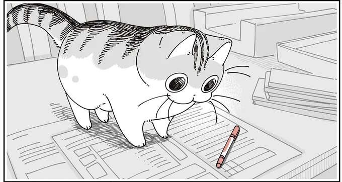 愛猫の一部始終を飼い主が目撃⁉ 机の上のペンがたびたび消失する件／夜は猫といっしょ7（1）