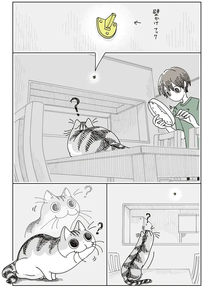 猫的には気になってしかたない⁉  時計を外したら壁についてる謎のフック／夜は猫といっしょ7（4）