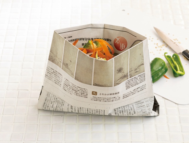 新聞紙で作るゴミ箱が生ごみを捨てる時や災害時に大活躍！作り方や活用法など（6）