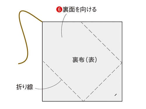 きもの地を折り紙のように折り畳んで作る「かわいいポーチ」（18）