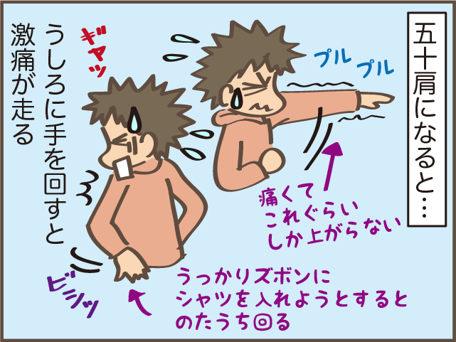 肩の違和感が徐々に痛みに!? 4カ月後には腕が上がらなくなり...／しまえもん（6）