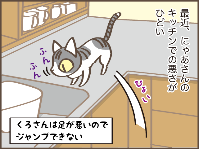 「にゃあさん、やめて！」猫がキッチンでゴミ箱あさり...我が家の対策は？／しまえもん（2）