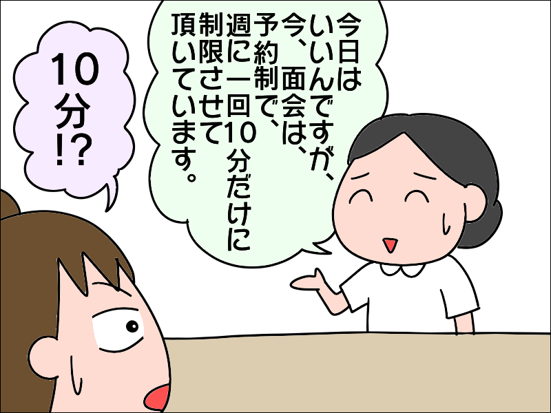 面会は週に1回、10分だけ！ わかってはいたけど...コロナ禍の入院は大変だぁ！／あぽり（1）