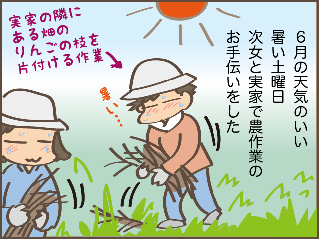 暑い中での畑の作業。水分補給もしていたけれど倒れる寸前に...／しまえもん（2）