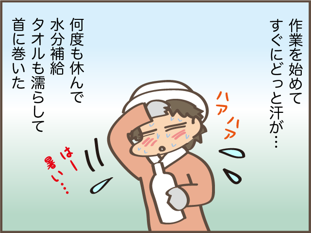 暑い中での畑の作業。水分補給もしていたけれど倒れる寸前に...／しまえもん（4）