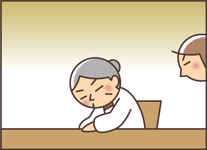 「あっ！」の後に恥ずかしそうにする義母。大正生まれの厳しい姑が今はおちゃめに／バニラファッジ（5）