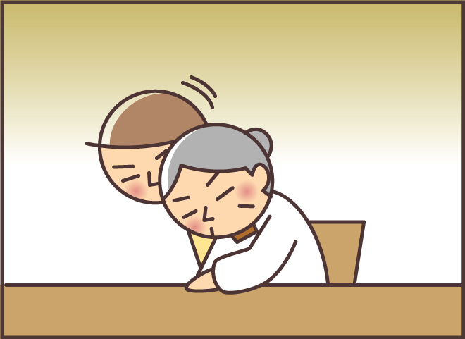 「あっ！」の後に恥ずかしそうにする義母。大正生まれの厳しい姑が今はおちゃめに／バニラファッジ（8）