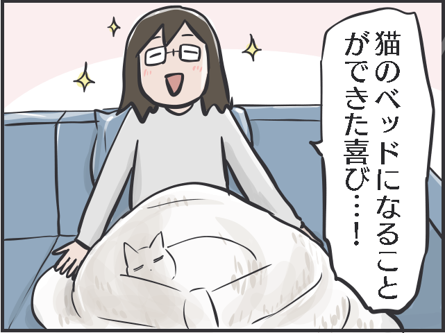 抱っこNGな愛猫が膝の上に...冬限定の「あったか癒しタイム」にほっこり／フニャコ（6）