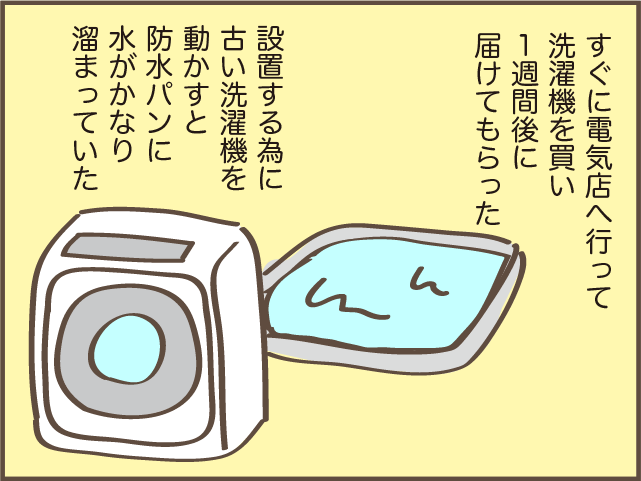 洗濯機の下がビショビショ!? しばらく様子見のつもりがうっかり忘れていて...／しまえもん（9）