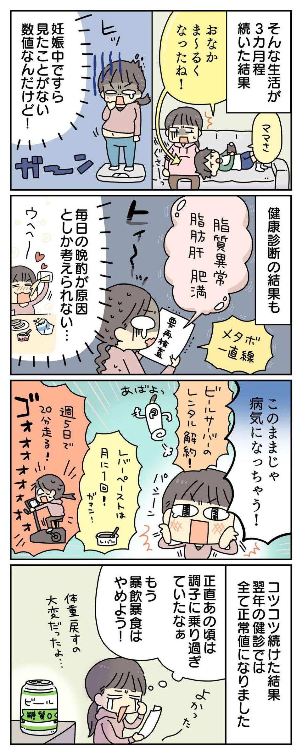 【漫画】ビールサーバーと美味しいつまみの甘い罠...健康診断の結果に愕然！＜後編＞（2）