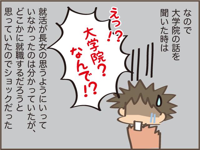 やっと長女が片付くと思っていたけれど...想像していなかった大学院という選択／しまえもん（5）