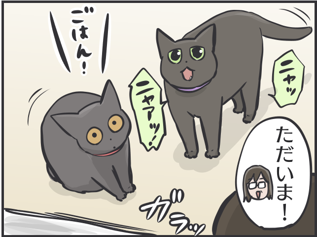【2匹の黒猫とのくらし】大学生になり家を離れた娘。娘大好きな猫に、電話の声を聞かせたら／フニャコ（8）