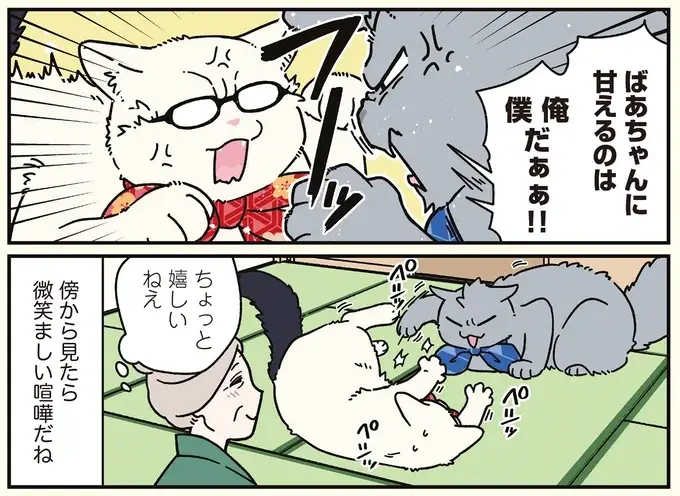 「かわいいねぇ」傍から見たら微笑ましい、猫兄弟の喧嘩／ブラック企業の社員が猫になって人生が変わった話8（6）