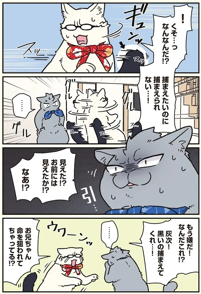 目の端に黒いものがちらつく...猫になった兄を脅かすものの正体／ブラック企業の社員が猫になって人生が変わった話8（5）