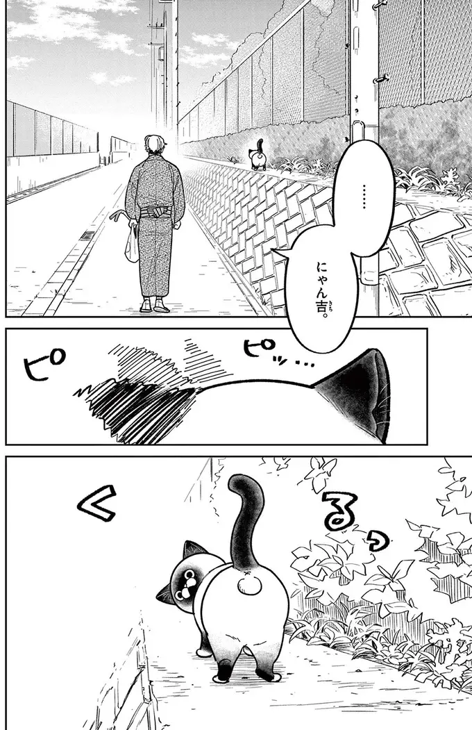 野良猫の名前は「にゃん吉」に。でも恥ずかしくて口に出せない！／オヤジとにゃん吉（11）
