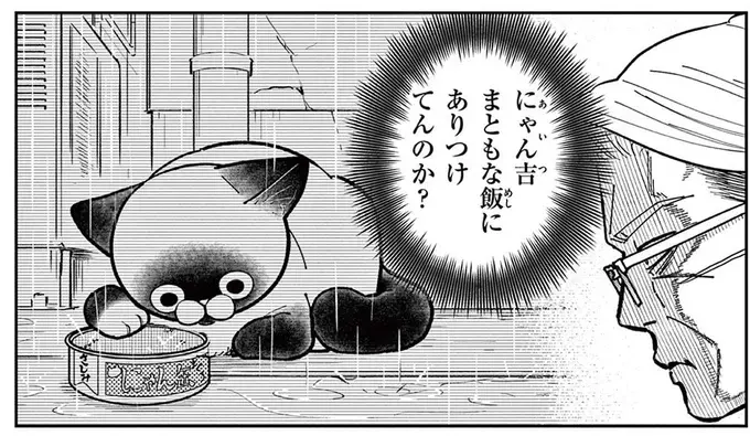 「まさか凍えてるんじゃ...」雨の日に姿を見せない野良猫を心配していたら...え？／オヤジとにゃん吉（1）