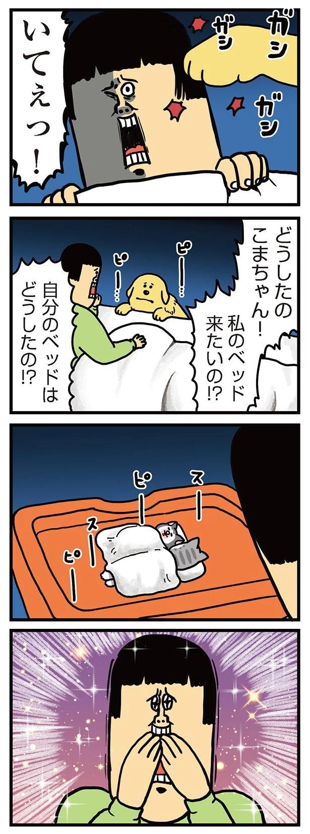 飼い主と犬の「心が通じ合った瞬間」。いや、これは嬉しくない…！／まめきちまめこニートの日常 こまちとタビ2（画像88/164枚目）
