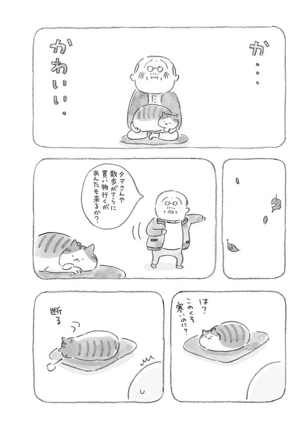 猫は、ちょっと前までひざに乗っていたのに。だんだん寒くなってくると…／ねことじいちゃん（画像8/12枚目）