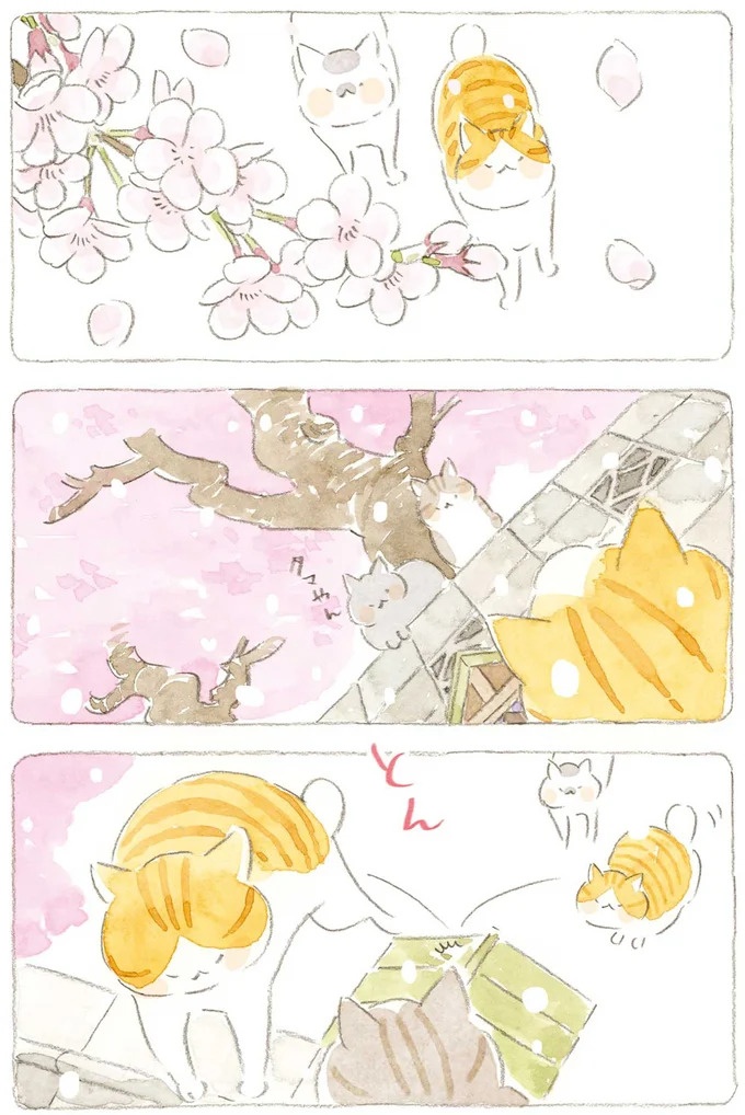 通り雨にじいちゃんと猫が仲良く雨宿り。ここは、じいちゃんとばあちゃんと猫の町／ねことじいちゃん4（画像127/187枚目）
