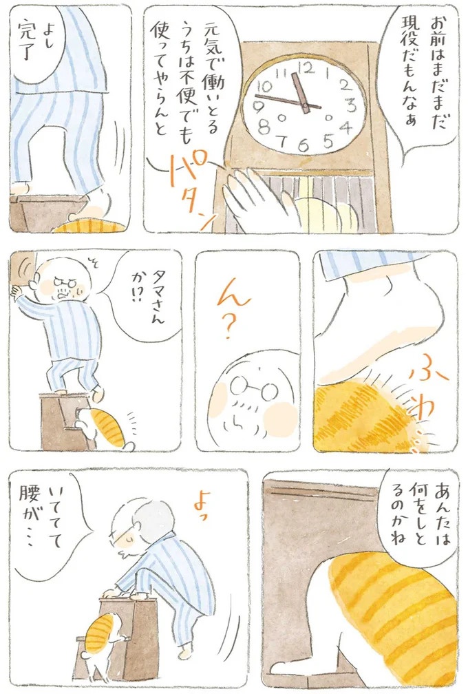 通り雨にじいちゃんと猫が仲良く雨宿り。ここは、じいちゃんとばあちゃんと猫の町／ねことじいちゃん4（画像147/187枚目）