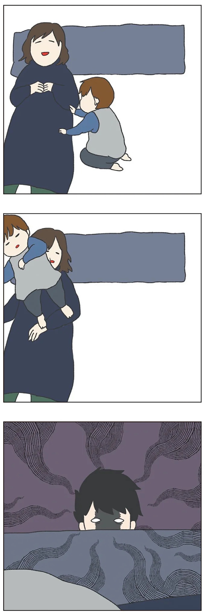 ママとパパの間で眠る、幼い長男。幸せそうな姿だと思いきや...えええ？／チリもつもれば福となる（画像4枚目）