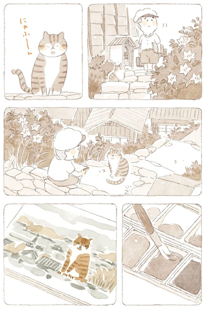 船を猫たちが港でお出迎え。じいちゃんも愛猫に起こされる穏やかな島の朝／ねことじいちゃん7（画像93/143枚目）